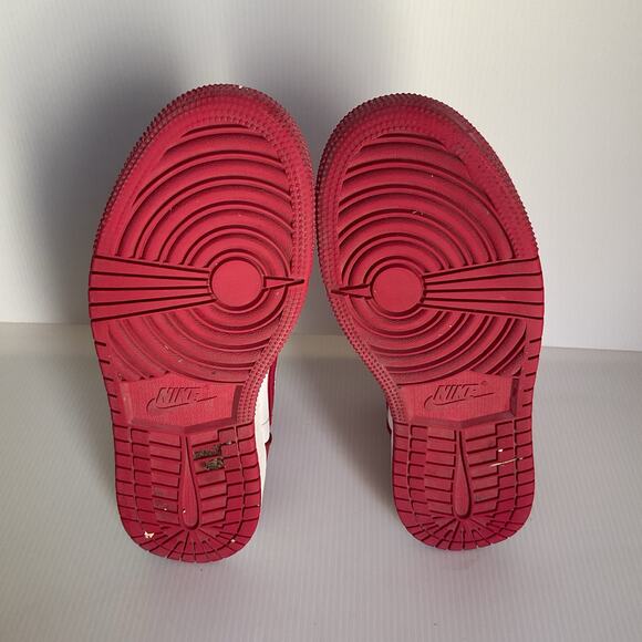 Nike Air Jordan 1 Mid SE Red White Boys Size 5Y DC7986-607 Velcro Strap Sneakers - Picture 7 of 9